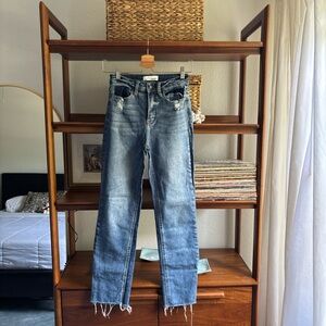 Good American Straight Leg Blue Jeans